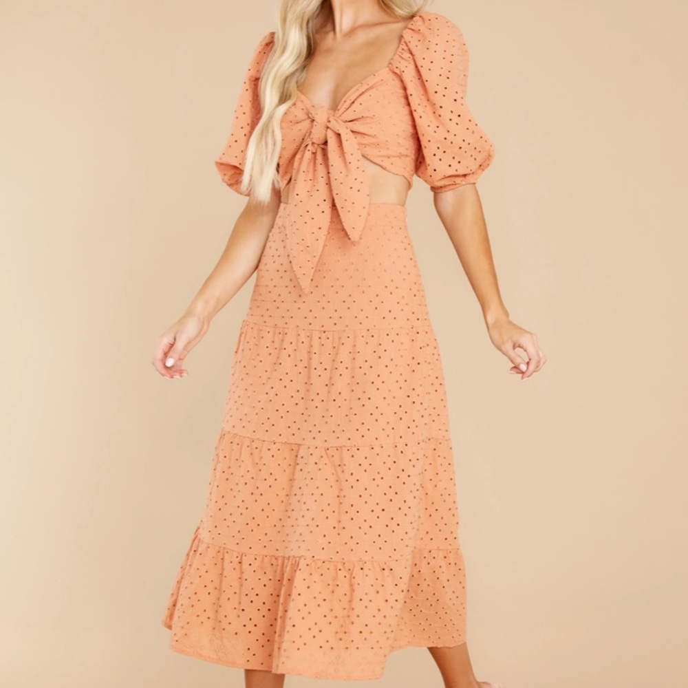 Apricot Crop Top and Skirt Set, Medium